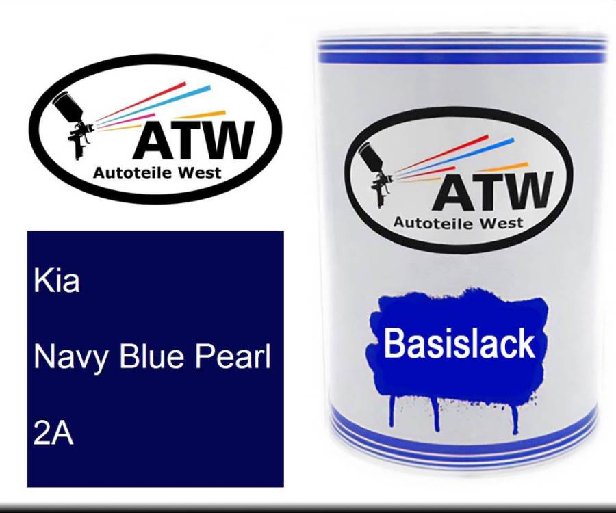 Kia, Navy Blue Pearl, 2A: 500ml Lackdose, von ATW Autoteile West.